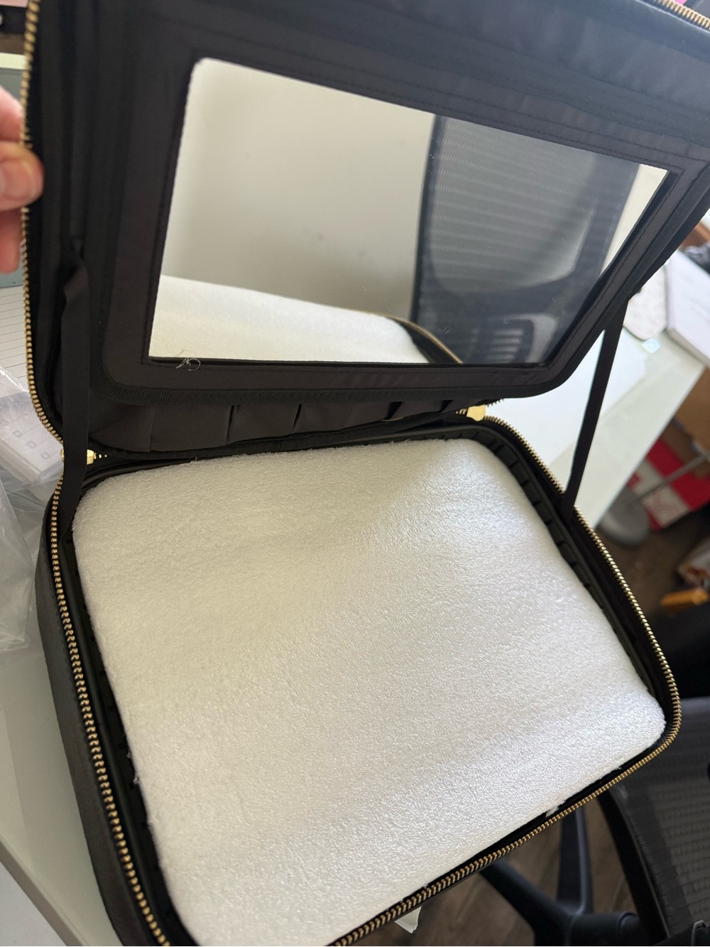 Black Travel Jewelry Case with Mirror